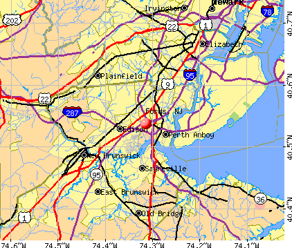Fords, NJ map