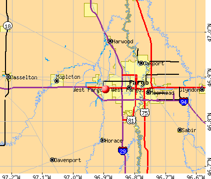 West Fargo, ND map