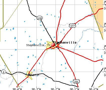 Stephenville, TX map