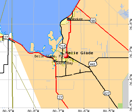 Belle Glade, FL map