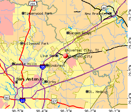 Universal City, TX map