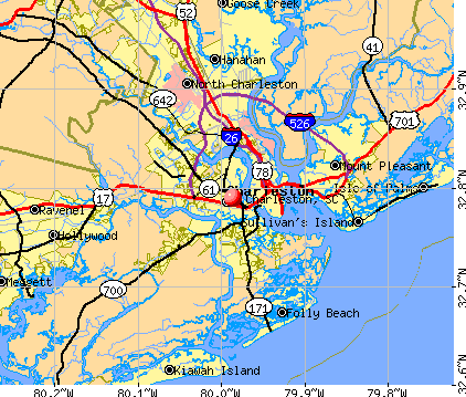 Charleston, South Carolina (SC) profile: population, maps, real estate, averages, homes