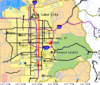Holladay, UT map