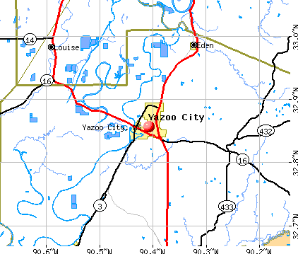 Yazoo City, MS map