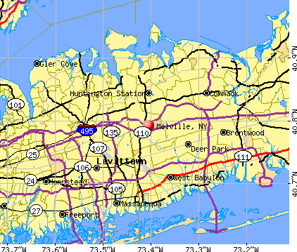 Melville, NY map