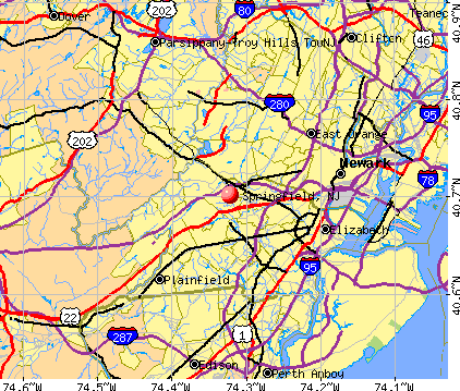 Springfield, NJ map