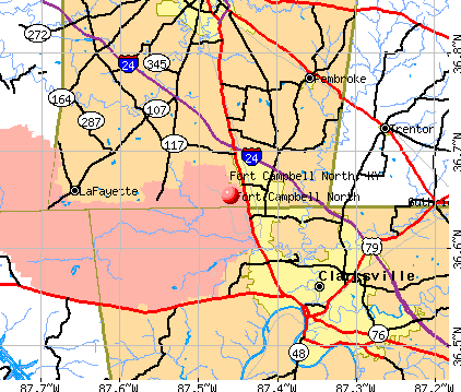 Fort Campbell North, KY map