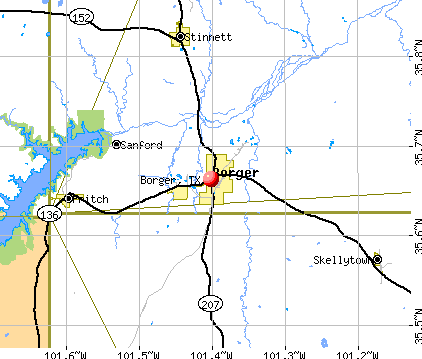 Borger, TX map