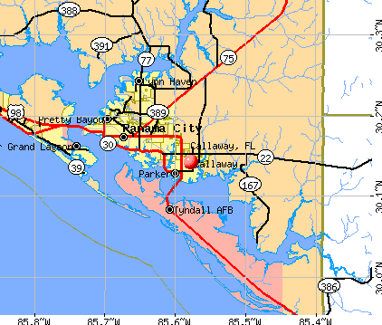 Callaway, FL map