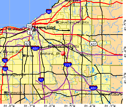 Bedford, OH map