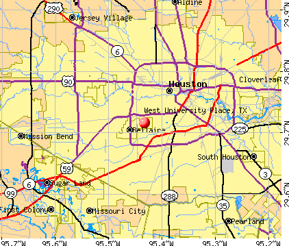 West University Place, TX map
