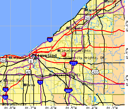 University Heights, OH map