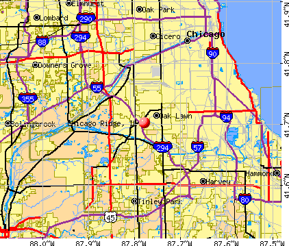 Chicago Ridge, IL map