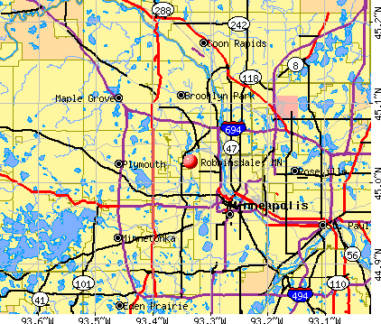 Robbinsdale, MN map