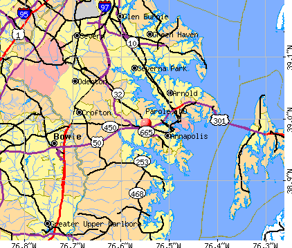 Parole, MD map