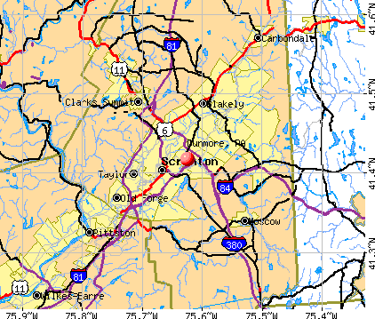 Dunmore, PA map