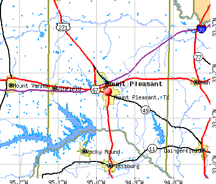 Mount Pleasant, TX map