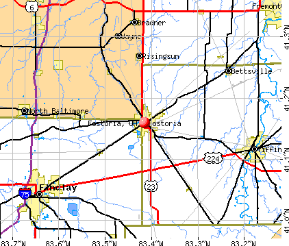 Fostoria, OH map
