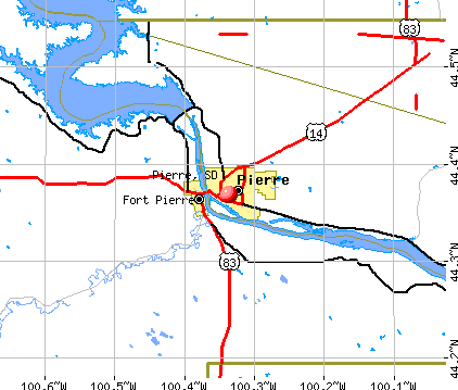 Pierre, SD map