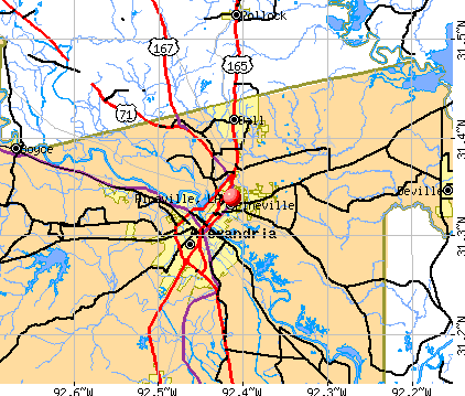 Pineville, LA map