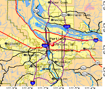 Portland, OR map