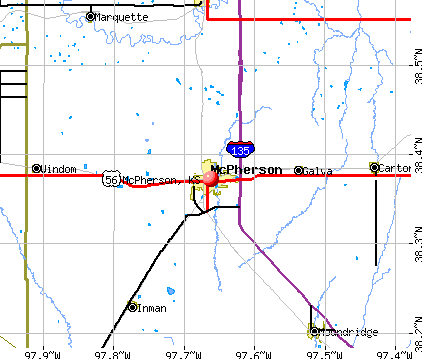 McPherson, KS map
