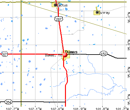 Dumas, TX map
