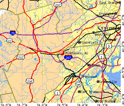 Middlesex, NJ map