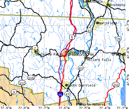 Greenfield, MA map