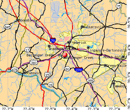 Ballenger Creek, MD map