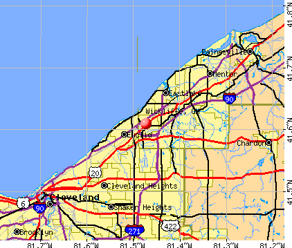 Wickliffe, OH map