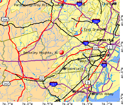 Berkeley Heights, NJ map