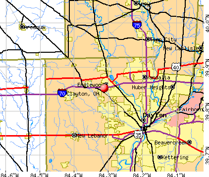Clayton, OH map