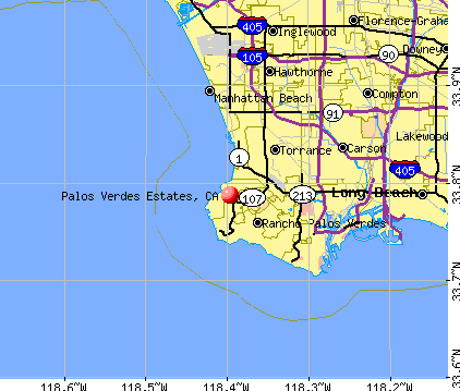 Palos Verdes Estates, CA map