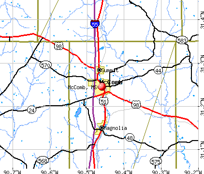 McComb, MS map