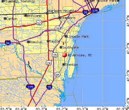Riverview, MI map