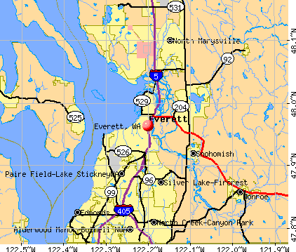 Everett, WA map