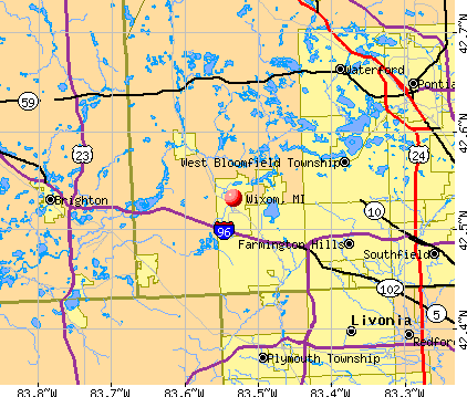 Wixom, MI map