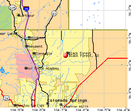 Black Forest, CO map