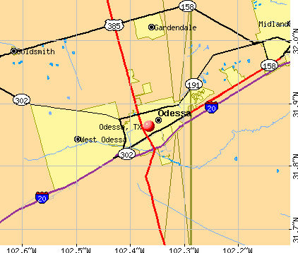 Odessa, TX map