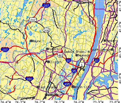 Saddle Brook, NJ map