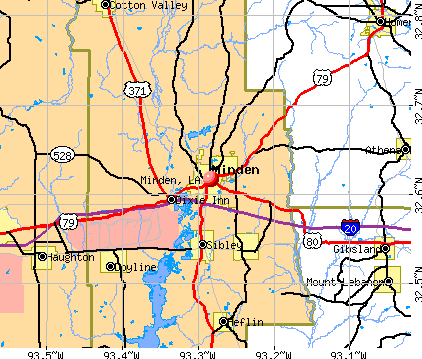 Minden, LA map