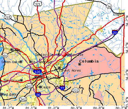 Dentsville, SC map