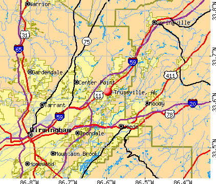 Trussville, AL map