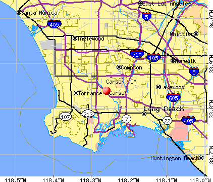 Carson, CA map