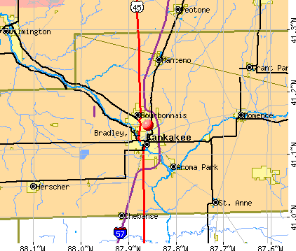 Bradley, IL map