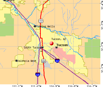Tucson, AZ map