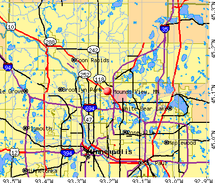 Mounds View, MN map
