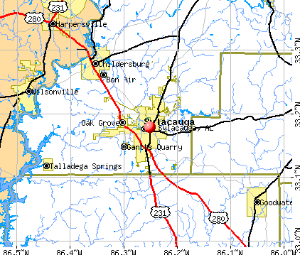 Sylacauga, AL map