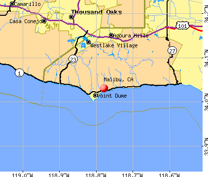 Malibu, California (CA 90263, 90265) profile population, maps, real